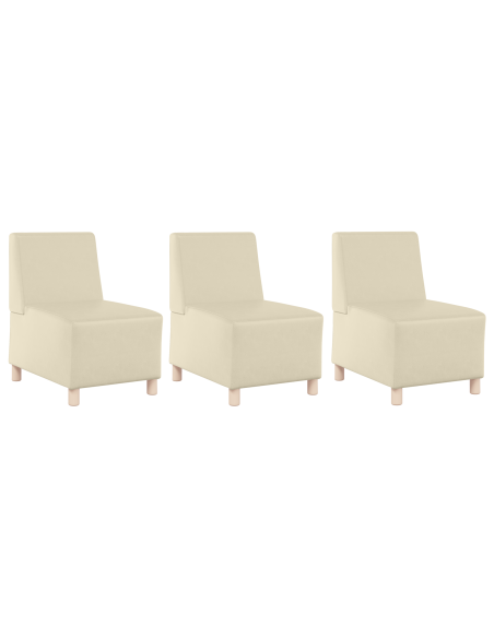 Poltrone Divano 3 pcs Crema 55 x 74 x 82 cm Pelle sintetica