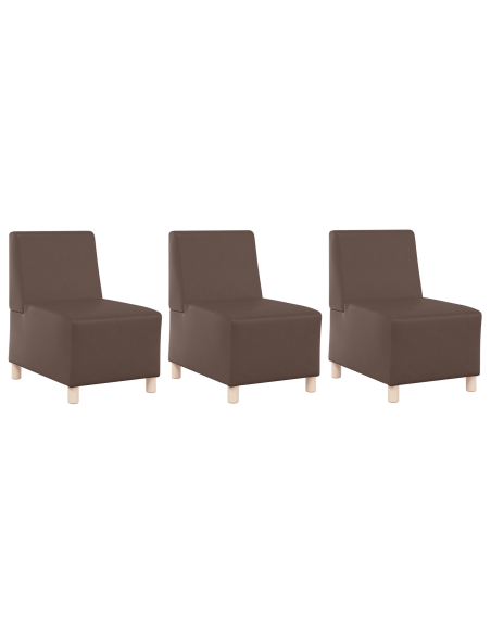 Poltrone Divano 3 pcs Marrone 55 x 74 x 82 cm Pelle sintetica