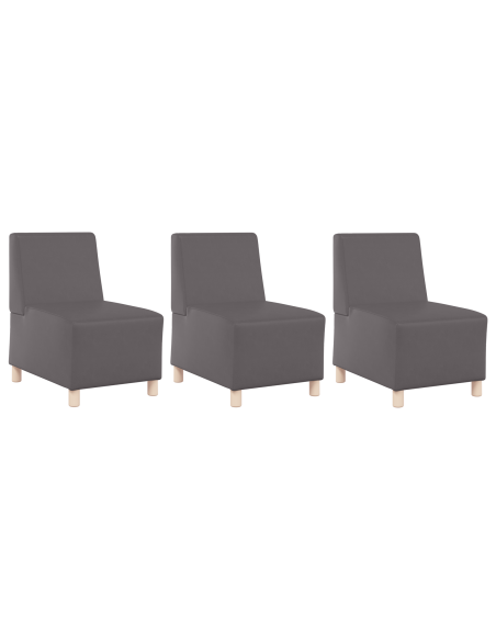 Poltrone Divano 3 pcs Grigio 55 x 74 x 82 cm Pelle sintetica