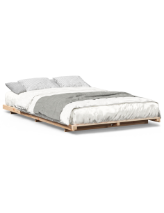 Struttura letto a terra Marrone 135 x 190 cm 2