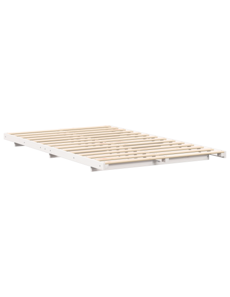 Struttura letto a terra Bianco 135 x 190 cm