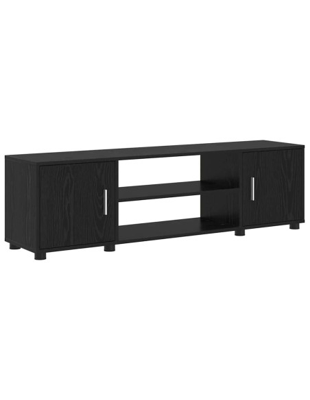 Set di mobile TV da 4 pezzi 4 pcs Rovere nero Legno multistrato