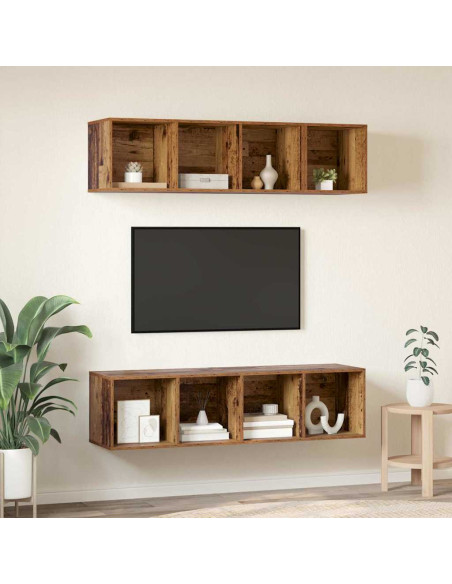 Set di mobili TV 3 pcs Legno vecchio Legno multistrato