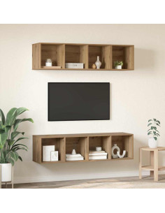 Set mobile TV 3 pcs Rovere artigianale Legno multistrato 2