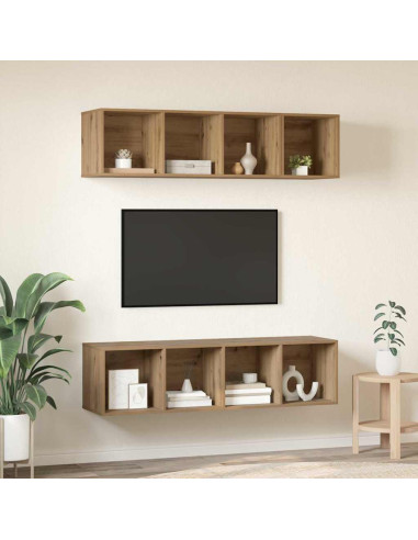 Set mobile TV 3 pcs Rovere artigianale Legno multistrato