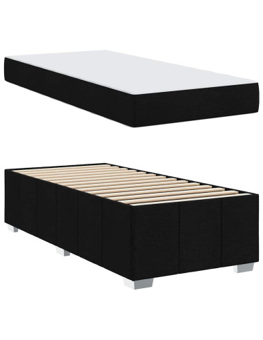 Struttura del letto con materasso Nero 80 x 200 cm Tessuto