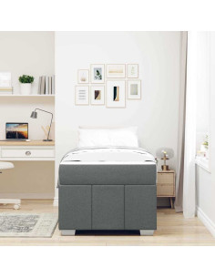 Struttura del letto Grigio scuro 80 x 200 cm Tessuto 2