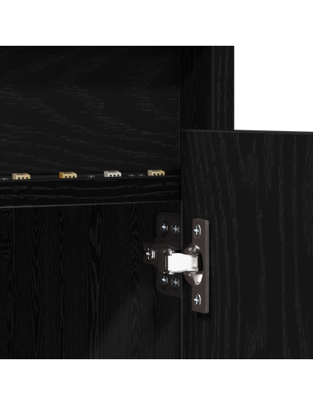 Mobile TV con luci a strisce a LED con archiviazione con porta Nero 182 x 34 x 50 cm