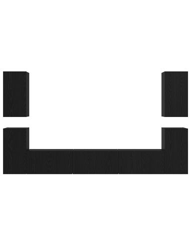 Set mobile TV Montaggio a parete Rovere Nero Legno multistrato