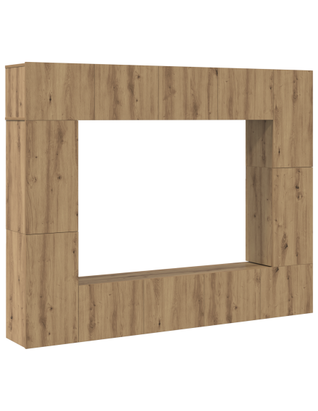 Set mobile TV 8 pcs rovere artigianale 80 x 30 x 30 cm