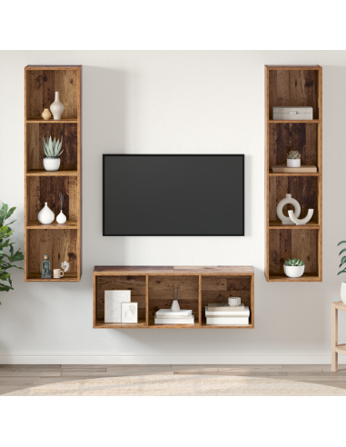 Set mobile TV 3 pcs Legno vecchio Legno multistrato