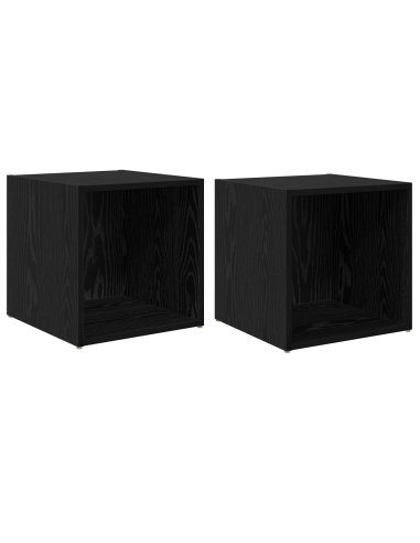 Set mobile TV 2 pcs Nero 37 x 35 x 37,5 cm Legno multistrato