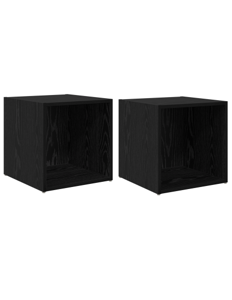 Mobile TV 2 pcs Nero 37 x 35 x 37 cm Legno multistrato