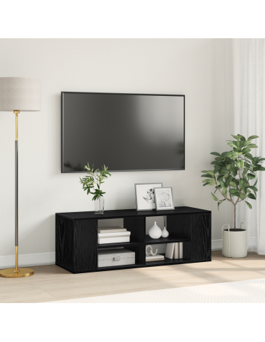 Set mobile TV Rovere Nero 102 x 35 x 35 cm Legno multistrato