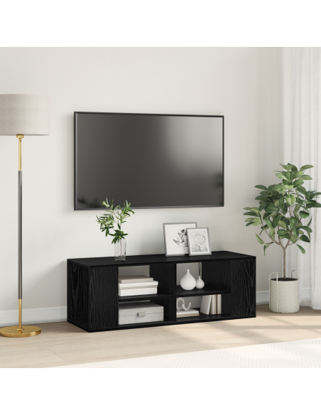 Set mobile TV Rovere Nero 102 x 35 x 35 cm Legno multistrato