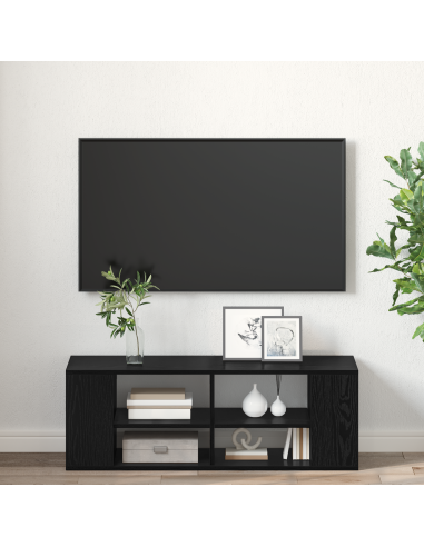 Set mobile TV Rovere Nero 102 x 35 x 35 cm Legno multistrato