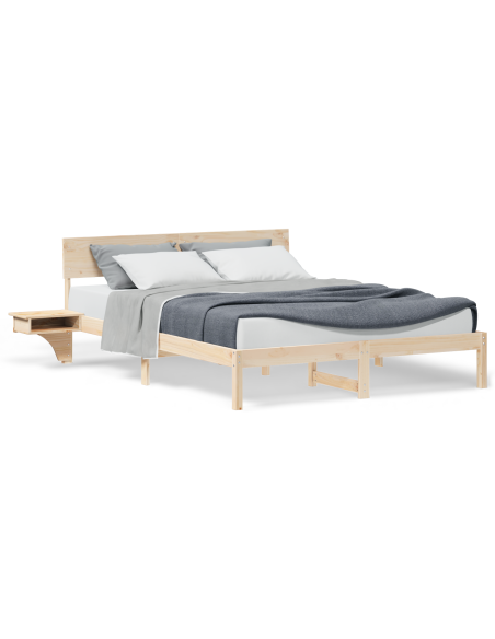Rete letto con comodini con testiera Marrone 150 x 200 cm