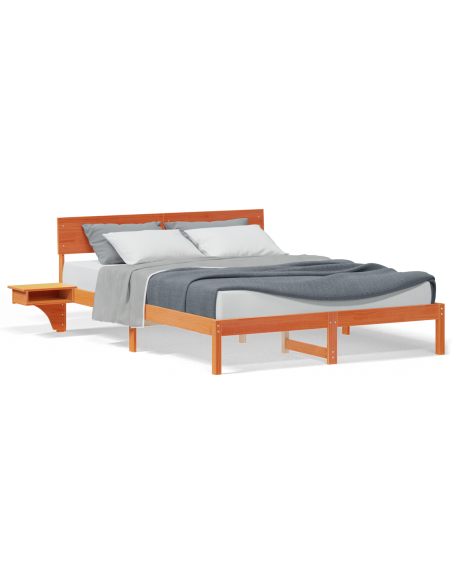 Rete letto con comodini con testiera Cera marrone 150 x 200 cm
