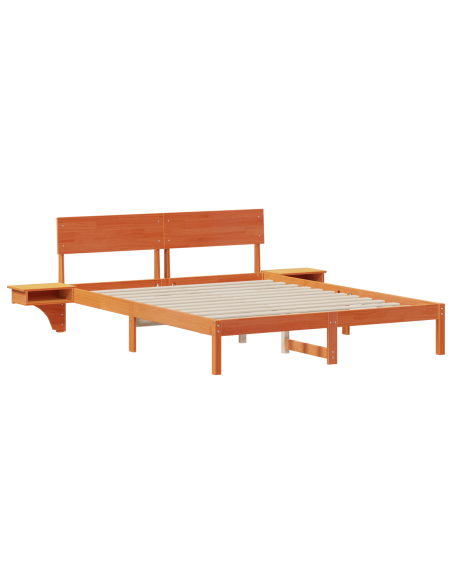 Rete letto con comodini con testiera Cera marrone 150 x 200 cm