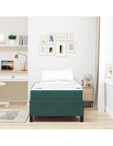 Struttura del letto Verde Scuro 90 x 190 cm Tessuto