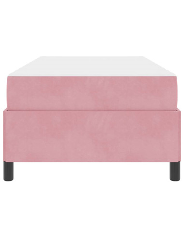 Struttura del letto con materasso Rosa 90 x 190 cm Tessuto