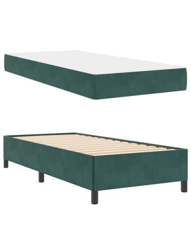 Struttura del letto Verde Scuro 90 x 200 cm Tessuto