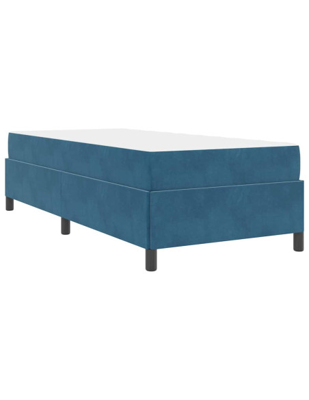 Struttura del letto Blu scuro e bianco 90 x 200 cm Velluto