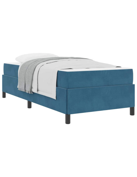 Struttura del letto Blu scuro e bianco 90 x 200 cm Velluto