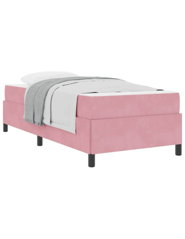 Struttura del letto con materasso Rosa 90 x 200 cm Tessuto