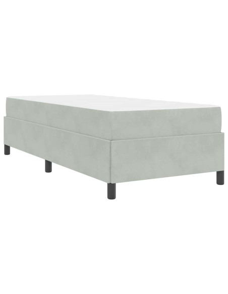 Struttura del letto Bianco e Grigio chiaro 100 x 200 cm Velluto