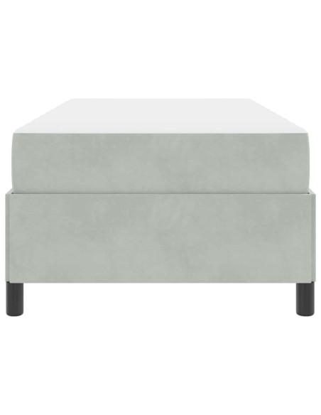 Struttura del letto Bianco e Grigio chiaro 100 x 200 cm Velluto