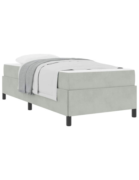 Struttura del letto Bianco e Grigio chiaro 100 x 200 cm Velluto