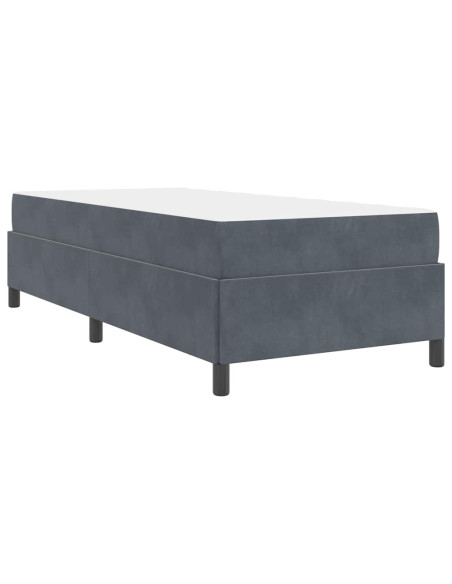 Struttura del letto Grigio Scuro e Bianco 100 x 200 cm Velluto