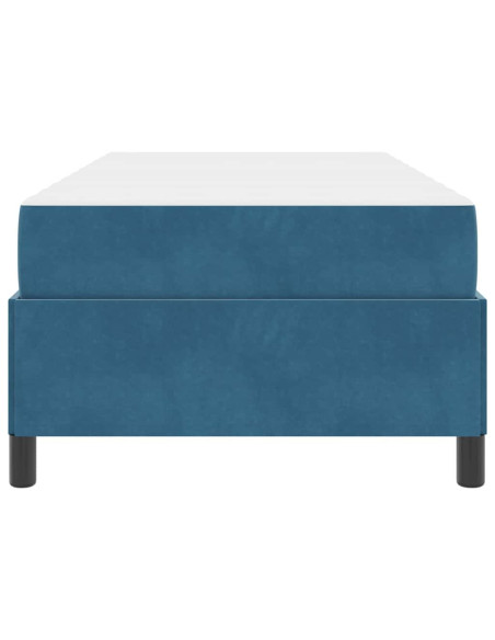 Struttura del letto Blu scuro e bianco 100 x 200 cm Velluto