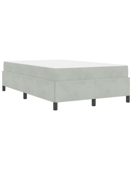 Struttura del letto Bianco e Grigio chiaro 120 x 190 cm Velluto