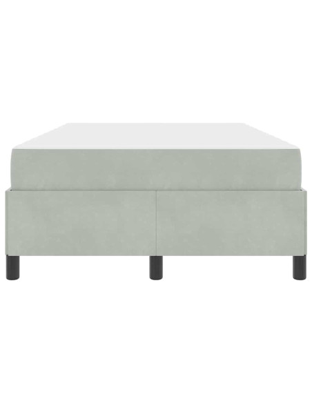 Struttura del letto Bianco e Grigio chiaro 120 x 190 cm Velluto