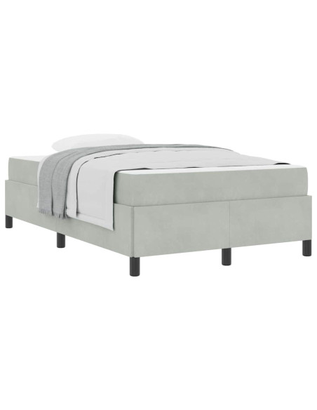 Struttura del letto Bianco e Grigio chiaro 120 x 190 cm Velluto