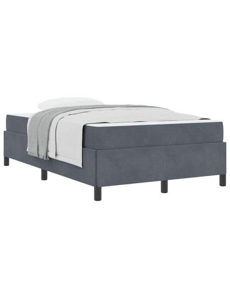 Struttura del letto Grigio Scuro e Bianco 120 x 190 cm Velluto
