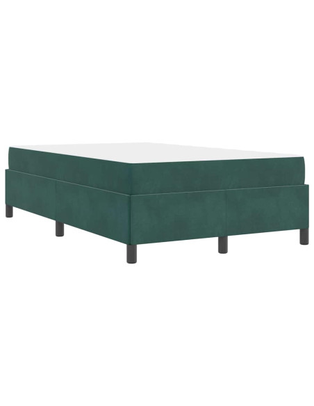 Struttura del letto Verde scuro e bianco 120 x 190 cm Velluto