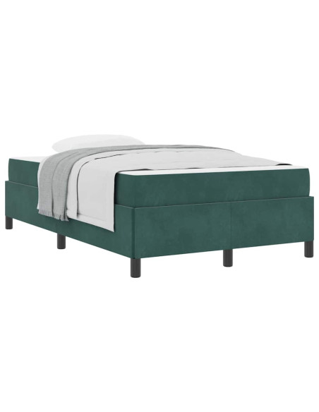 Struttura del letto Verde scuro e bianco 120 x 190 cm Velluto