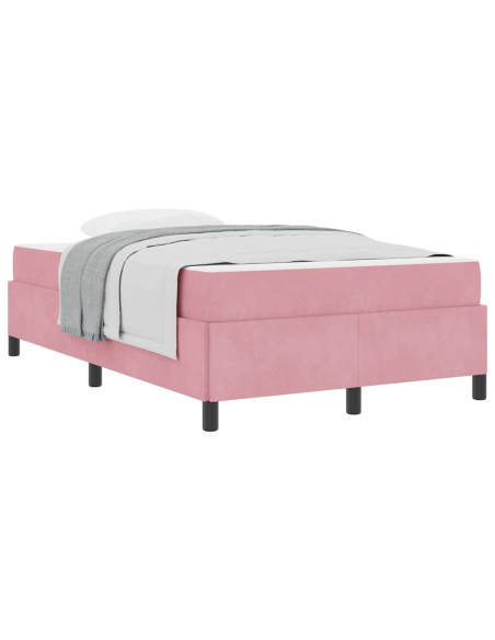 Struttura del letto con materasso Rosa 120 x 190 cm Tessuto