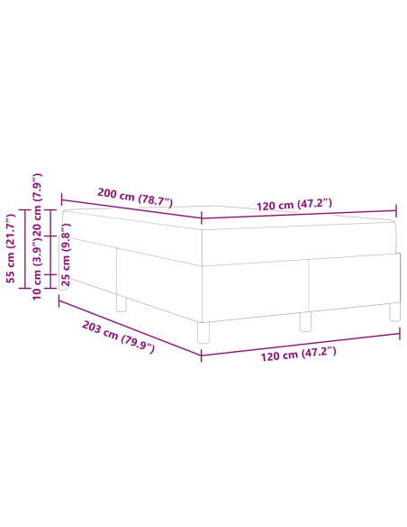 Struttura del letto Grigio scuro 120 x 200 cm Tessuto