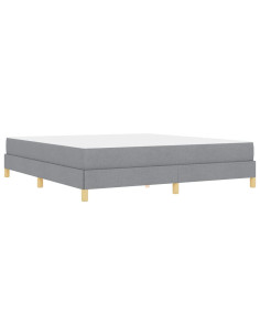 Letto a molle con materasso Grigio chiaro 180 x 200 cm Tessuto 2