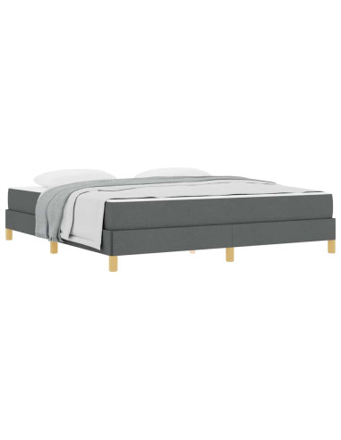 Letto a molle con materasso Grigio scuro 180 x 200 cm Tessuto