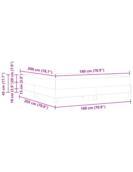 Letto a molle con materasso Nero 180 x 200 cm Tessuto