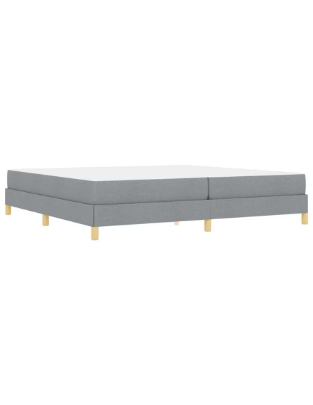 Letto a molle con materasso Grigio chiaro 200 x 200 cm Tessuto