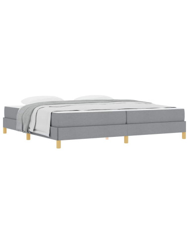 Letto a molle con materasso Grigio chiaro 200 x 200 cm Tessuto