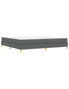 Letto a molle con materasso Grigio scuro 200 x 200 cm Tessuto 2