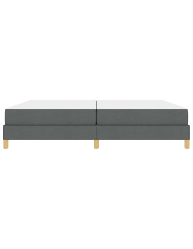 Letto a molle con materasso Grigio scuro 200 x 200 cm Tessuto