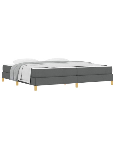 Letto a molle con materasso Grigio scuro 200 x 200 cm Tessuto
